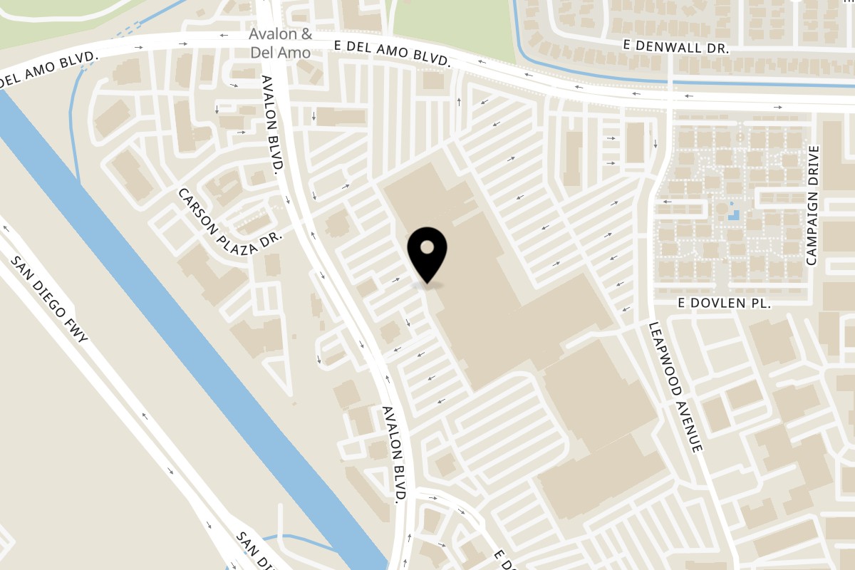 Map showing the location of SanSai Japanese Grill Carson on 20700 Avalon Blvd. #240 in Carson